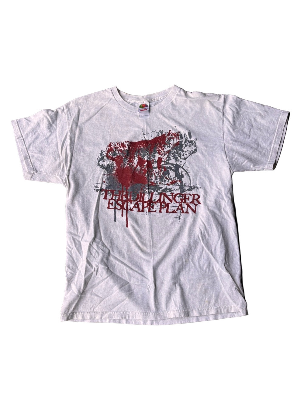 Vintage The Dillinger Escape Plan Band T-Shirt Graphic White Tshirt Size L